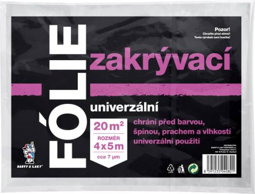 BALTOOL univerzální zakrývací fólie 7 µ, 20 m2, 4 × 5 m 