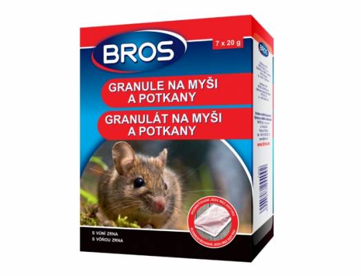 BROS granule na myši, krysy a potkany 7x20g