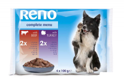 Reno 4x100g pro psy hovězí+krůtí