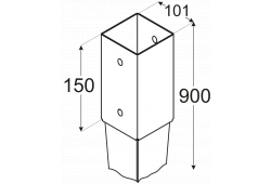 PSG 100/900 (101*900*2) Patka sloupku 100