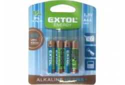 Baterie alkalické Extol,4ks,1,5V AAA