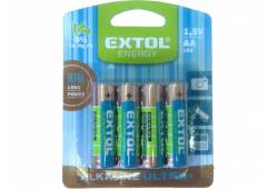 Baterie alkalické Extol,4ks,1,5V AA